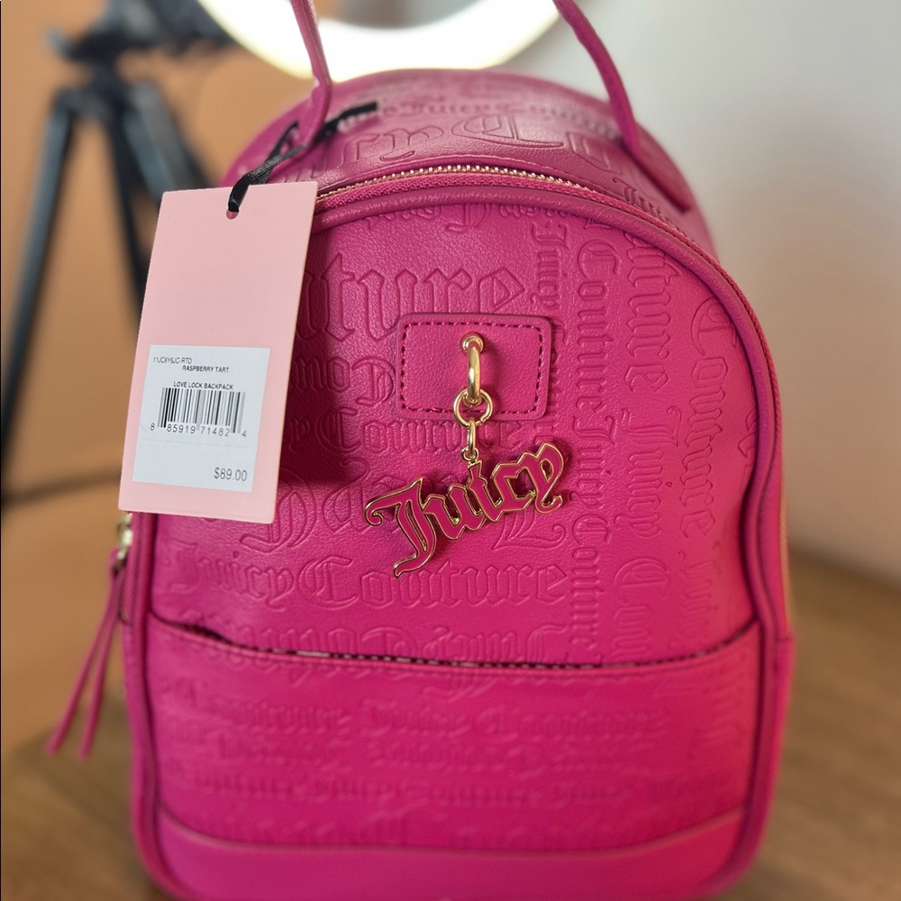 Brand New Juicy Couture Love Lock Backpack / Raspberry Tart